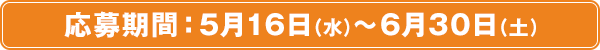 応募期間：5月16日（水）～6月30日（土）